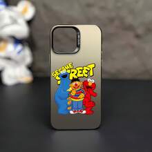 Personajes de Barrio Sésamo con ojos estilo . Esta elegante funda es compatible con iPhone 17, 16, 15, 14 Pro Max, 13, 12, 11, XR y XS Plus. Fabricada en TPU flexible, resistente a golpes y arañazos, ofrece una excelente protección contra caídas y un agarre cómodo. Es un regalo ideal para familiares, amigos y seres queridos, y una opción perfecta para festivales. - Negro - Ver 2