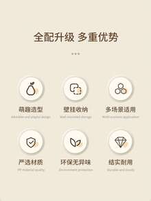 2pcs Autumn Pear Wall Mounted Storage Boxes + 1pc Autumn Pear Tissue Box Set - Multicolor - View 5