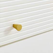 Taquillas modernas de MDF blanco con tiradores de aleación de zinc y patas de acero: para salón, dormitorio y pasillo. - Blanco - Ver 9