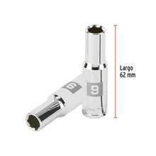 2-Piece Kit - 9mm Long Socket, 6 Points, 3/8" Drive, Truper - Light Grey - View 4