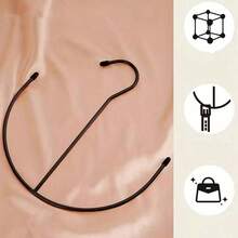 1pc Multifunctional Belt Hanger, Stainless Steel Solid Metal Coated Storage Organizer For Tie, Scarf, Belt Hangers KQ5V - màu đen - Xem 5