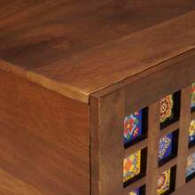 vidaXL Tavolo basso Marron 100 x 54 x 40 cm Bois de mangue massiccio - Castano - Visualizzare 6