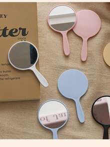 1pc/5pcs/10pcs/50pcs Handheld Compact Mirror, Portable For Makeup Touch-Ups, Travel Essential, Student Dorm Vanity Mirror,Giveaways,Travel,Cheap Stuff,Travel Essential - Pink - View 6