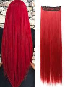 40英寸5夹式合成发片，隐形无缝长直发，适合女性佩戴，可作假发、接发、头巾、时尚发饰、优雅发带、休闲头巾等。 - 彩色 - 查看 18