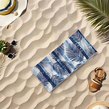 250gsm Super Absorbent Microfiber Beach Towel - Modern Leaf Pattern, Soft Quick-Dry Knit Fabric, Sand-Free, Ideal For Camping & Outdoor Activities, Essential For Summer Beach (1 Piece) - Multicolor - View 17