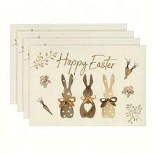 1/2/4/6/8/300 Pcs Luxury Placemat Set, Featuring Modern Minimalist Easter Bunny Pattern Design. Size: 12*18 Inches/30*45 Cm, Multiple Patterns Available, Suitable For Easter Dining And Home Decor. - Multicolor - View 10