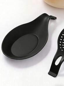 2pcs Spoon Holder Easy-To-Clean Insulated Spoon Rest,Kitchen,Christmas Gift - Black - View 6