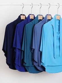 1pc Women's Convenient Tie-Up Muslim Hijab Prayer Jilbab Face Cover Underscarf, Dual-Use For Daily Wear Hijab Outfit - Multicolor - View 5