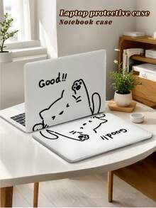 1 件装,卡通猫图案 | 磨砂亚克力超薄笔记本电脑保护套 | 兼容 Air13 2025/Pro16 M3 M2 | 集防指纹、防震、散热于一体 | 办公学习必备保护套 - 無色 - 查看 7