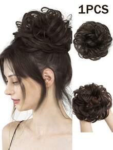 El material es fibra química de seda mate resistente al calor y contiene la mayoría de los colores del comercio exterior. El trabajo requiere rizado y alto volteo. La cortina rizada no se enrolla directamente en la cuerda elástica, sino que se cose talla grande firmemente en la cuerda elástica, lo que hace que el peinado sea talla grande estable. El modelo fue tomado por el modelo invitado (color de cabello: negro natural, marrón claro, marrón oscuro, negro amarronado). - Multicolor - Ver 9