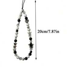 One Cool Black Phone Lanyard, Beaded CCD Camera Anti-Loss Strap, Mobile Case Accessory With Backpack Keychain Pendant - 彩色 - 查看 6