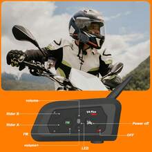 V4 Plus Motorcycle Helmet With Bluetooth Headset, Bluetooth 5.4 Wireless Intercom, Equipped With 800m BT Intercom, 850mAh Battery Capacity, Suitable For 4 Riders To Use Simultaneously - AA - View 2
