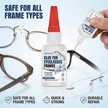 WHILELIFE 眼镜框修复胶 - 修复破损眼镜框 | 速干强力耐用胶水，易于使用 20克眼镜胶 - Eyeglasses Frame Repair Glue - 查看 3
