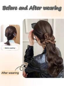 人造马尾辫，人造发髻马尾假发片，爪夹发髻发夹，人造假发髻接发，女士日常佩戴发饰 - 彩色 - 查看 3