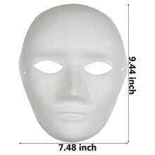 12PCS Paper Mache Art Mask White DIY Full Face Masks Blank Paintable Mask Costume For Mardi Gras Cosplay Masquerade Dance Party - 如圖 - 查看 4