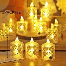 3/12/24pcs Crystal Diamond Shaped LED Electronic Candle Lights, Battery Powered Flameless Candle Lights For Indoor Decoration, Suitable For Wedding, Holiday Dining Table, Party Decoration - 無色 - 查看 18