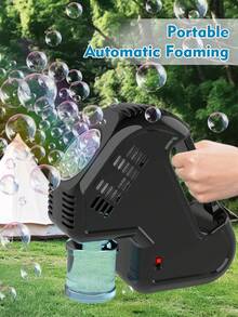 Máquina de burbujas portátil y automática para niños - Máquina de burbujas portátil eficiente. Máquina de burbujas eléctrica hexagonal, de gran capacidad, adecuada para fiestas/actividades al aire libre para niños (no incluye baterías ni solución de burbujas). - Multicolor - Ver 6