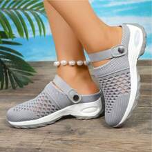 2026 Summer New Hot Item! Breathable Air Cushion Sneakers | Hollow-Out Breathable Non-Slip Mesh Soft Sole Casual Shoes #Breathable And Breathable #Air Cushioning #Wear These Shoes For Three Seasons - Xám - Xem 5