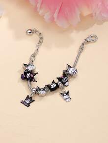 A Sanrio Japanese Cartoon Kuromi Bead Pendant DIY Bead Drop Oil Dispersed Bead Bracelet