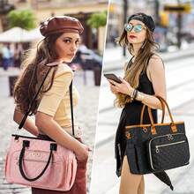 Grand sac à Bible avec couverture, sac d'église matelassé avec bandoulière, cadeau chrétien pour femme - Rose bonbon - Voir 6