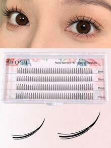 anlinnet 4 Rows / 160 Clusters False Eyelashes, C-Curl Shape, Natural & Voluminous Look, Suitable For Daily, Party, Makeuplash Clusters,Eyelash Clusters,Individual Eyelashes,Lashes,Fake Lashes - Black - View 7