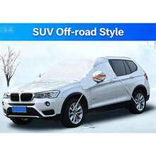 1pc All-Weather Durable Windshield Cover. This Car Cover Is Made Of Thickened Material With Functions Of Sunshade, Hail Protection, Snow Protection, Waterproof, Dustproof And UV Protection. Easy To Install, Suitable For All Seasons. Especially Suitable For Driving On Snowy Roads In Winter To Ensure Driving Safety.