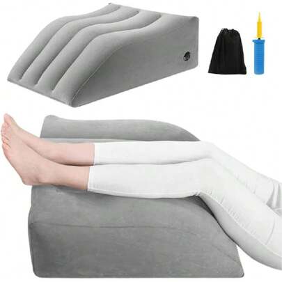 Iatable Leg Elevating Pillow,With Air Pump And Storage Bag Improve Circulataion And Reduce Swelling For Daily Use, Pregnant Women, People With Leg Problems(Grey),39982093