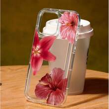 A Transparent Phone With Bright Red Flowers, Compatible With 11, 12, 13, 14, 15, 16, XS, XR, X,, 8, 13, Plus, Pro, And SE Series, Making It A Great A Girlfriend, Boyfriend, Friend, Or Even Yourself. Soft Scratch-Resistant Phone Cover - Stylish Holiday BFF - 1pc - 查看 6