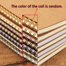 1pc A5 Spiral Notebook, Black Cover, 60 Grid Pages, Thick Kraft Paper Lined Blank Notebook, Simple For Students And Practice