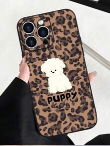Leopard Print Phone Case With Cute Puppy Design For Phone,  Animal Pattern Soft TPU Cover All-Over Print Mixed Color Phone Case For 17 PRO MAX/17 AIR/15 ProMax/16 PROMAX/Galaxy S22/S23/S24/S23 Plus/S24 Ultra/S25/A15/A33/A23, Halloween Design, 2D Flat Style, Vintage Collage, Floral Fashion, Cool Cute Aesthetic, UV Printing, Trendsetter For Fashion Enthusiasts - Pha màu 1 - Xem 4