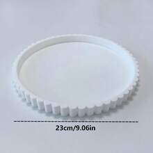 1个装饰性台面收纳托盘：白色圆形硅胶托盘，现代波浪形托盘，中心带装饰，圆形装饰托盘，适用于家居、客厅、餐厅、厨房、浴室，多用途托盘 - 白色 - 查看 6