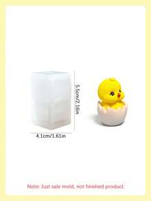 1 khuôn silicon hình gà con dễ thương làm từ vỏ trứng, khuôn sáp nến hình gà con mini tự làm, khuôn đúc nhựa trang trí nhà cửa/quà tặng, khuôn thạch cao thủ công, khuôn tượng trang trí nghệ thuật. - trắng - Xem 12