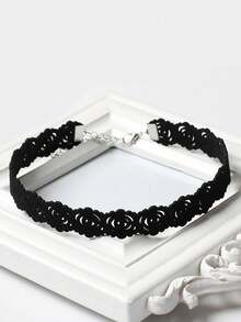 1pc Women's Retro Gothic Rose Flower Choker Necklace Collar - Multicolor - View 6