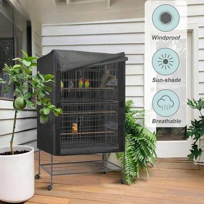 Bird Cage Cover - Waterproof, Dustproof, Blackout, Breathable, Anti-Mosquito Mesh, For Nighttime Use, Suitable For Bird Cages, Birds, Lovebirds, Bird Accessories, Happy Puppy