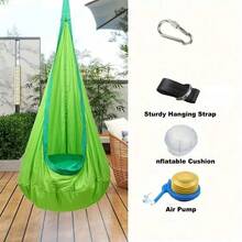 12 Color Options Swing Chair, Hammock Chair With Inflatable Pillow, Includes Hanging Accessories, Easy To Store And Carry, Suitable For Outdoor And Indoor Use