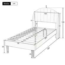 Upholstered Bed 90*200 With Slatted Base And Headboard, Youth Bed, Single Bed, Wooden Slat Support, Easy Assembly, Velvet, Pink - Pink - View 5