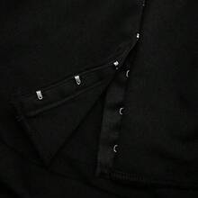 Stylish Deep V Neck Pencil Hem Bodycon Mini Dress For Women Long Sleeve Knitted Button Front Elegent Black Dress Women - Black - View 10