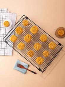 2pcs/1pc Stackable Baking Cooling Rack With Foldable Folding Legs For Cooking, Baking, Drying, Grilling, Cookies, Pizza, Cake, Easy To Clean Stackable Cooling Rack - Multicolor - View 5