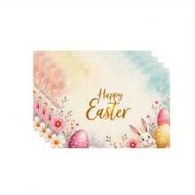 Bộ 100/2/4/6/8/300 tấm lót bàn ăn cao cấp, với thiết kế họa tiết thỏ Phục Sinh tối giản hiện đại. Kích thước: 30*45 cm, nhiều mẫu mã để lựa chọn, phù hợp cho bữa ăn Phục Sinh và trang trí nhà cửa. - Nhiều màu - Xem 14