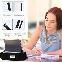 Pen Holder For Notebook, Pen Pouch For Notebook, Small Pen Holder With Adjustable Elastic Band, Slim Pencil Bag Journal Pen Holder Notebook Pen Holder, Zipper Pencil Pouch Makeup Bag - 黑色的 - 查看 6