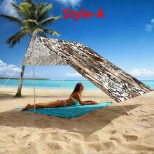 1件装2D数码印花遮阳布，5种不同的抽象豹纹图案，特点包括：印花图案、防风、可拆卸、轻便、半遮阳、防尘、耐用、露营装备、露营必备品 - 彩色 - 查看 11