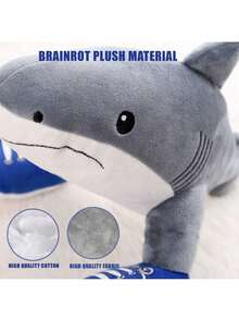 13.8" Inches Tall Italian Brainrot Plush Toys Tralalero Tralala Shark Stuffed Animals Cute Plushie Weird Stuff Meme Dolls For Kids Boys Girls Birthday Christmas Funny Gift Ideas - 彩色 - 查看 3