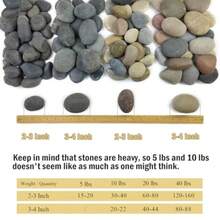 40 Lbs Garden Rocks Pebbles 2-3 Inch Decorative Large River Rocks For Landscaping Painting Aquarium Plants Crafting Walkways And Outdoor Decorative Stones - 混合 - 查看 4