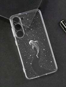 1pc Transparent TPU Soft Case With Whale Spotty Starry Sky Pattern, Fingerprint-Resistant, Camera Lens Protection, Compatible With Apple, Nothing, Pixel, INFINIX, Redmi - Multicolor - View 1