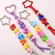 50/100颗什锦彩色字母3D珠子 - 包括数字珠子和字母珠子 - 适合DIY珠宝制作，例如包链、腰链、手机链和其他饰品