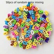 50/100颗什锦彩色字母3D珠子 - 包括数字珠子和字母珠子 - 适合DIY珠宝制作，例如包链、腰链、手机链和其他饰品