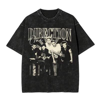 Ones Rock Band T-Shirt Directions Hippie T Shirts Short Sleeves Y2K Basic Tshirt Summer Casual Crewneck Big Size Top Tees