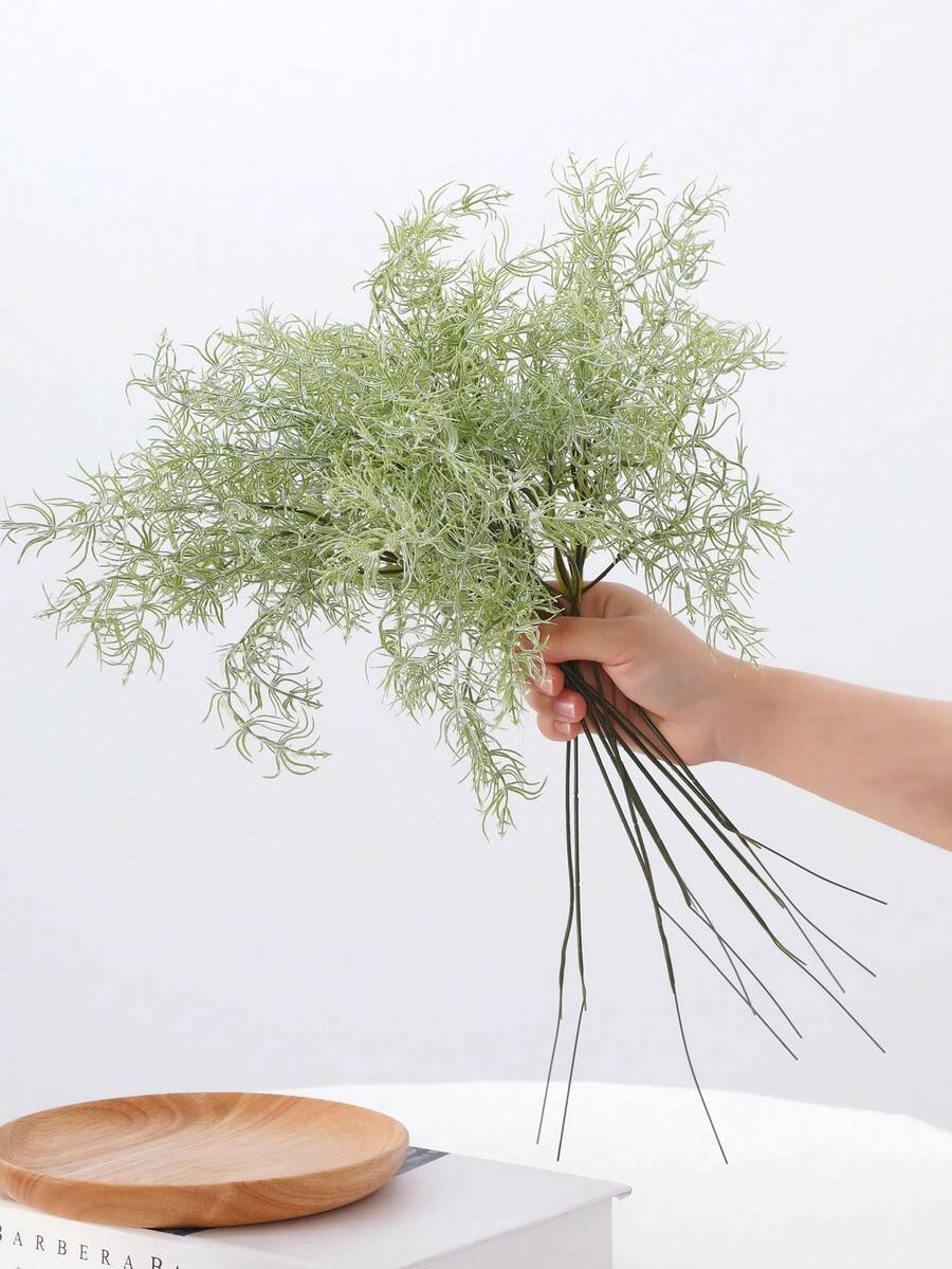 6/12pcs Artificial Plants, Artificial Fern Plants, 17.8 Inches, Rosemary Branches, Fake Green Plant Shrubs, Farmhouse Style Centerpiece Decor, Tabletop Kitchen Shelf Dining Table Accents, UV-Resistant Outdoor Garden Plants, Birthday Graduation Gift - Olive Green - View 1