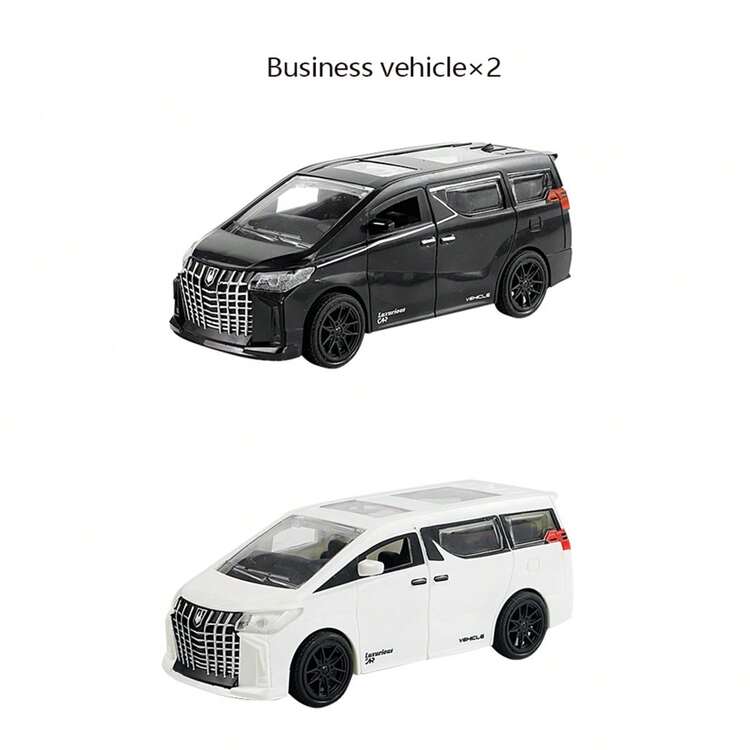 1:32 埃尔法模型车，MPV商务车，三扇可开启车门，惯性驱动，节日礼物 - 彩色 - 查看 10