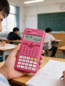 Casio FX-82ES-P 科学计算器，12 位考试认证计算器，多功能学校及办公计算器，便携式学生数学与科学计算器，理想的返校礼物 - 粉色 - 查看 5